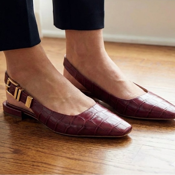 Michael Kors Darrington Burgundy Flats Slingback Women Shoes NWBOX Size 6.5M - Picture 2 of 5
